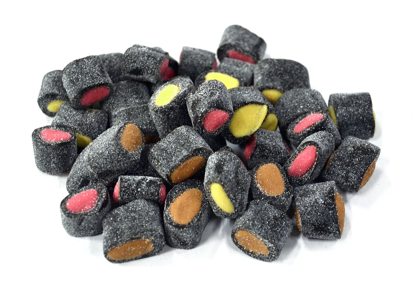 Sugar-coated licorice with colored fillings produced with Extrufood extrusion lines