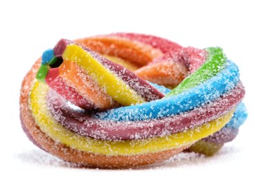 Sugar-sanded twisted fruit strips developed at the Extrufood Techcenter
